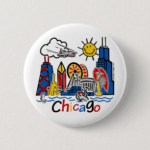 Badge Rond 5 Cm Chicago badine l'horizon