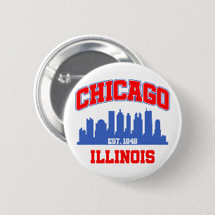 Badge Rond 5 Cm Chicago, Illinois
