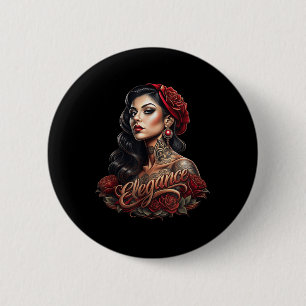 Badge Rond 5 Cm Chicano Chicana La Raza Barrio Tatouage Art Décès 