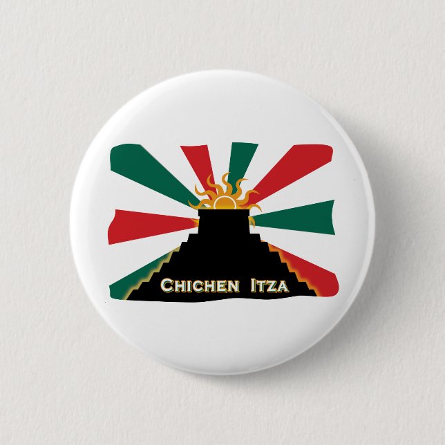 Badge Rond 5 Cm Chichen Itza (Devant)
