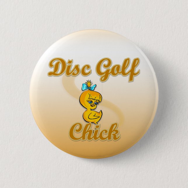 Badge Rond 5 Cm Chick de golf sur disque (Devant)