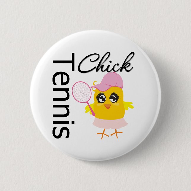 Badge Rond 5 Cm Chick de tennis cool (Devant)