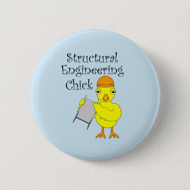 Badge Rond 5 Cm Chick d'ingénierie structurelle (Devant)