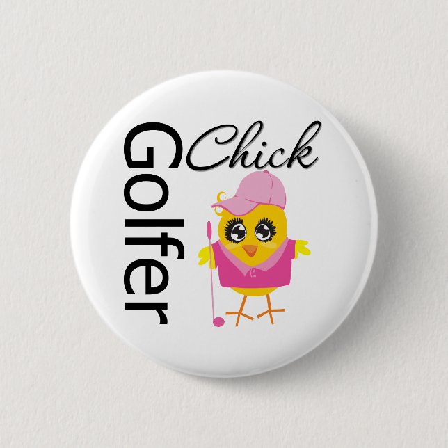 Badge Rond 5 Cm Chick Golfeur (Devant)
