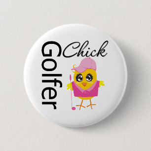 Badge Rond 5 Cm Chick Golfeur