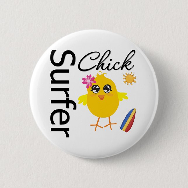 Badge Rond 5 Cm Chick surfer (Devant)