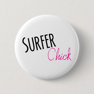 Badge Rond 5 Cm Chick surfer
