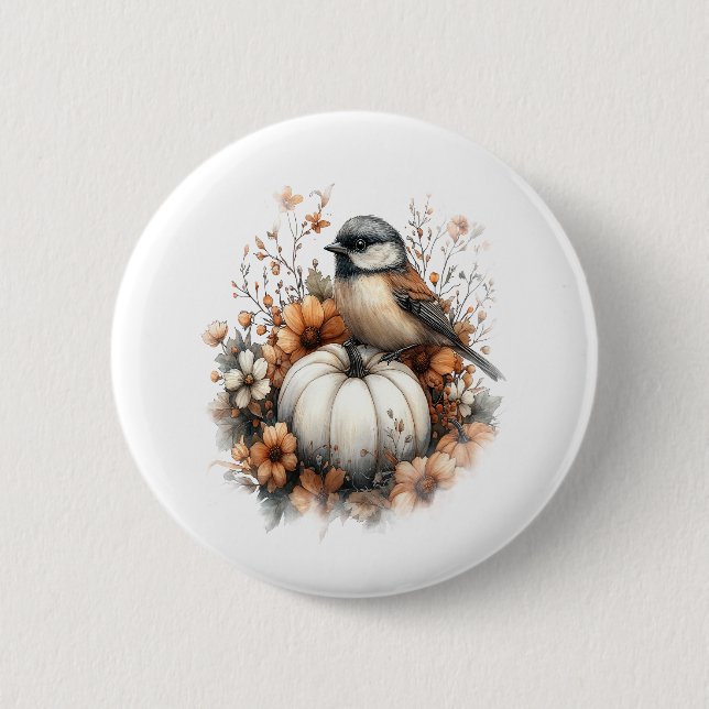 Badge Rond 5 Cm Chickadee Shirt Pays Citrouille (Devant)