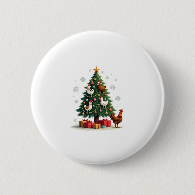 Badge Rond 5 Cm Chicken Cow Goat Horse Farm Animal Farmer Christma (Devant)