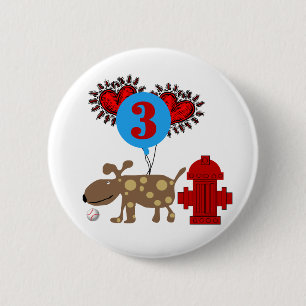 Badge Rond 5 Cm Chien 3e anniversaire Tshirts et cadeaux