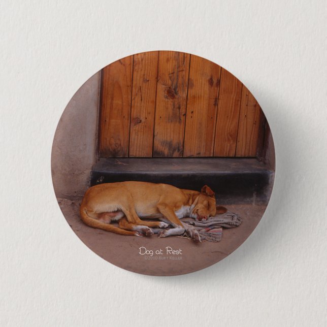 Badge Rond 5 Cm Chien au repos (Devant)
