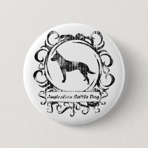 Badge Rond 5 Cm Chien australien patiné chic de bétail