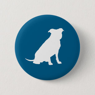 Badge Rond 5 Cm Chien Baby shower Pit Pitbull Blue Boy