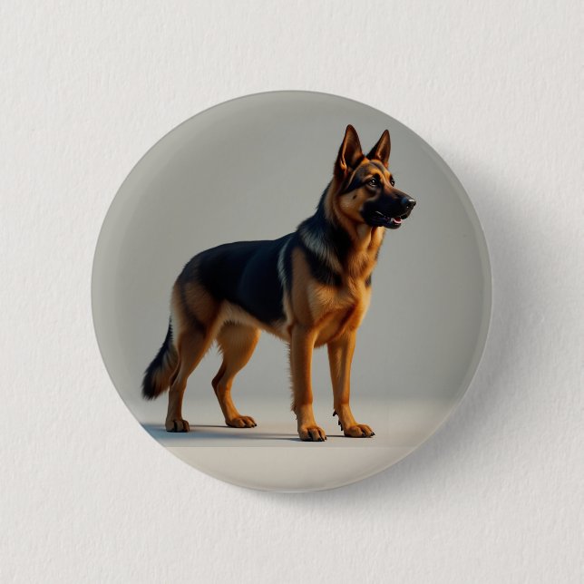 Badge Rond 5 Cm Chien berger allemand (Devant)