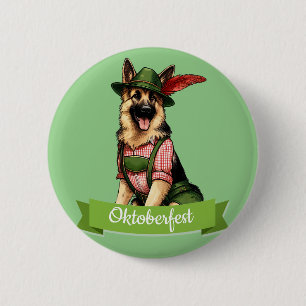 Badge Rond 5 Cm Chien berger allemand de l'Oktoberfest