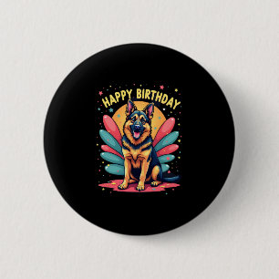 Badge Rond 5 Cm Chien berger allemand joyeux fête d'anniversaire S