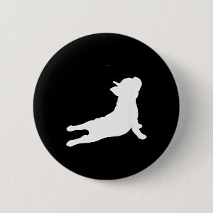 Badge Rond 5 Cm Chien Bouledogue Français Mignon Yoga Propriétaire