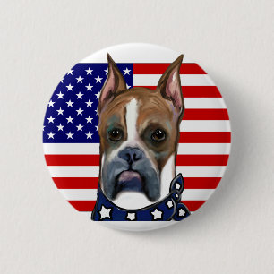 Badge Rond 5 Cm Chien Boxer