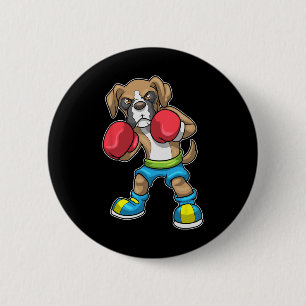 Badge Rond 5 Cm Chien Boxer Gants De Boxe Boxe Pour Hommes Femmes