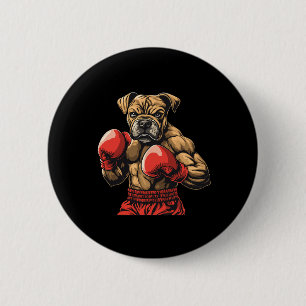 Badge Rond 5 Cm Chien Boxeur Gants De Boxe Graphique Pour Hommes F