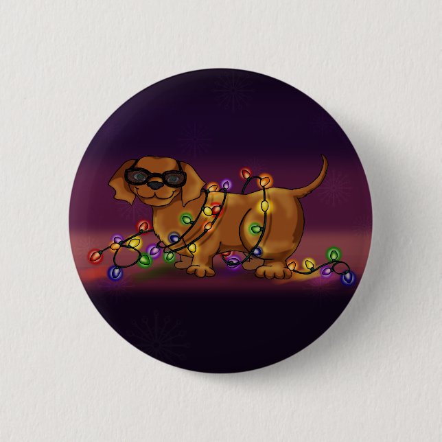 Badge Rond 5 Cm Chien brillant (Devant)