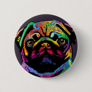 Badge Rond 5 Cm Chien carlin