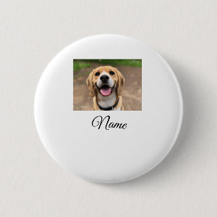 Badge Rond 5 Cm Chien chat photo ajouter le nom de l'animal de com