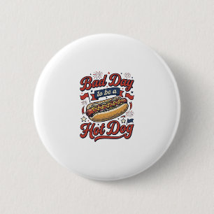 Badge Rond 5 Cm Chien Chaud Drôle Vintage Design de Chemise de Nou