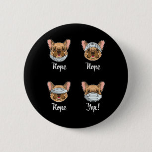 Badge Rond 5 Cm Chien-chien français Bulldogs masques