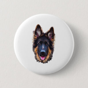Badge Rond 5 Cm Chien chiot allemand