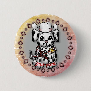Badge Rond 5 Cm Chien chiot shérif
