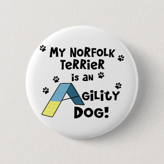 Badge Rond 5 Cm Chien d'agilité de Norfolk Terrier