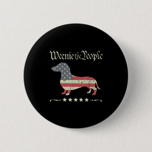 Badge Rond 5 Cm chien d'amérique dachshund vintage weenie le peupl