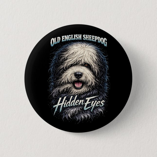 Badge Rond 5 Cm Chien de berger anglais ancien (Devant)
