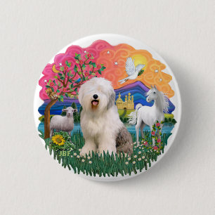 Badge Rond 5 Cm Chien de berger anglais ancien #6