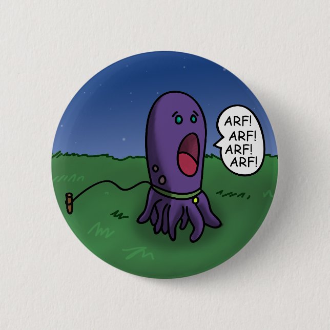 Badge Rond 5 Cm Chien de calmar (Devant)