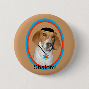 Badge Rond 5 Cm Chien de chasse drôle de bouton de Thanksgivukkah