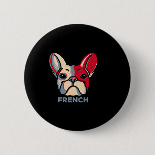 Badge Rond 5 Cm Chien de Chien Français Amusant 1