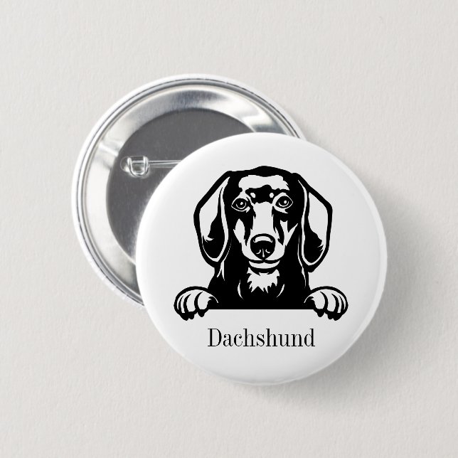 Badge Rond 5 Cm chien de dachshund (Devant & derrière)