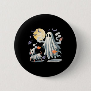 Badge Rond 5 Cm Chien de marche fantôme