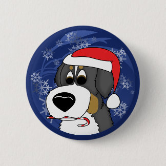 Badge Rond 5 Cm Chien de montagne de Bernese de Noël