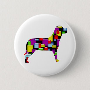 Badge Rond 5 Cm chien de mosaïque