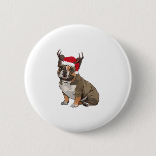Badge Rond 5 Cm Chien de Noël de Noël de Noël de Père Noël