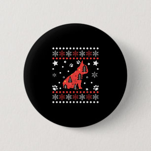 Badge Rond 5 Cm Chien de Noël Motif Français Chien de taule propri