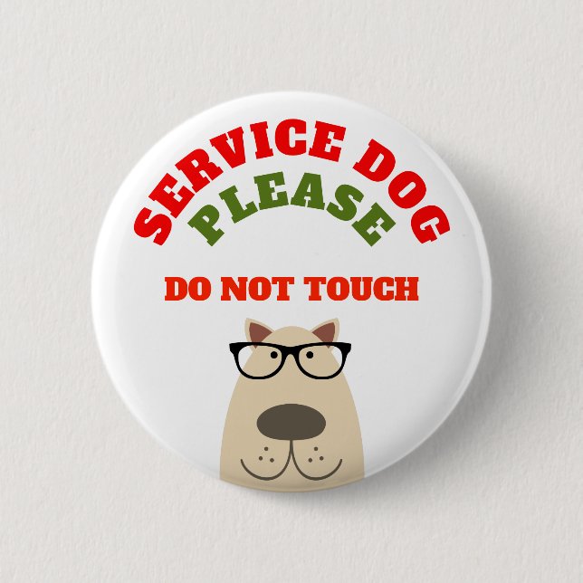 Badge Rond 5 Cm Chien de service (Devant)