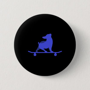 Badge Rond 5 Cm Chien de skateboard drôle amateur de bouledogue fr