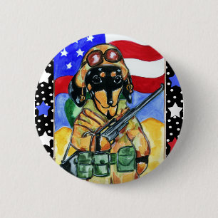 Badge Rond 5 Cm Chien de soldat de la fête des morts