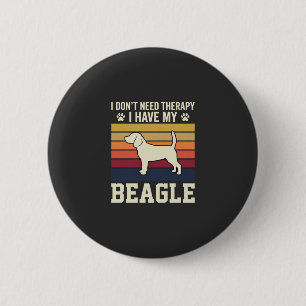 Badge Rond 5 Cm Chien de thérapie rétro Beagle vintage
