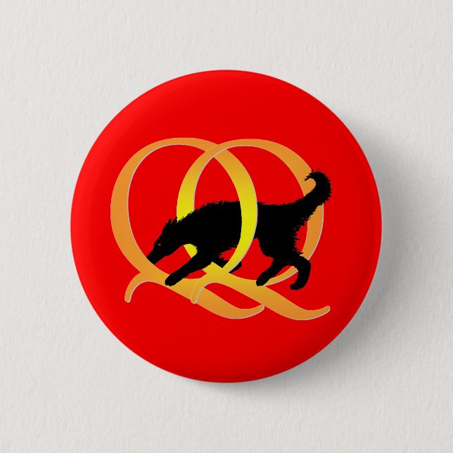 Badge Rond 5 Cm Chien de tissage de QQ (Devant)