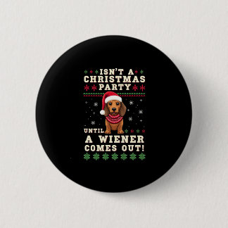 Badge Rond 5 Cm Chien de Vienne drôle cool Noël Dachshund Vacances